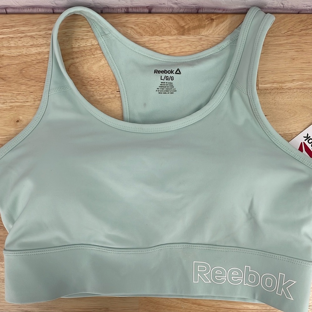 Reebok Padded Medium Support Large Moisture Wicking Sports Bra Stay Dry Cool
